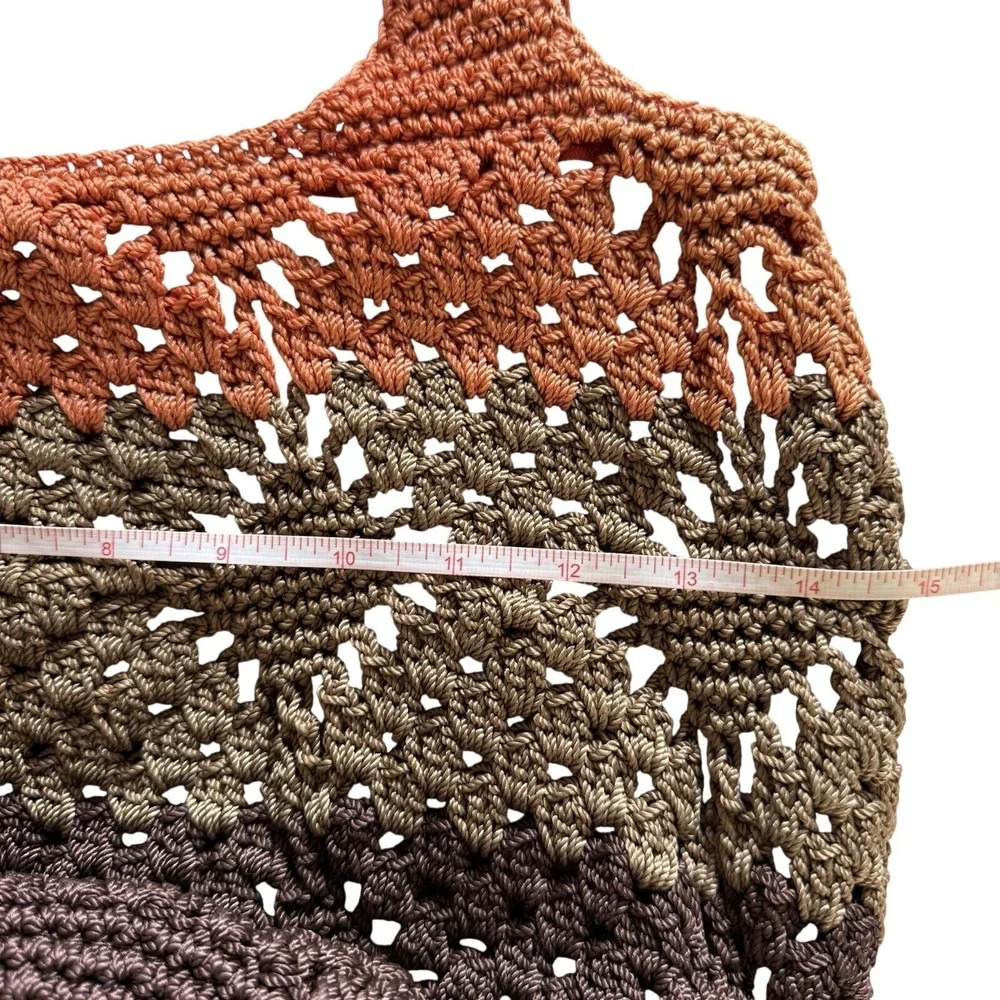 The Sak Originals Crochet Shoulder Bag Brown Boho Hobo Purse Handcrafted - Picture 7 of 9